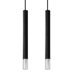Lampa wisząca Wezyr 2 czarna nowoczesna nad stół do salonu lub kuchni Sollux