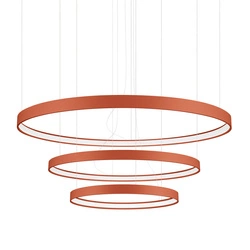 Żyrandol LED RIO 3 nowoczesny czerwony regulowany do salonu i jadalni 110 cm