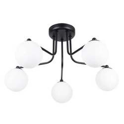 Żyrandol ASTRAL 5 czarny szklane kule minimalistyczny do salonu i jadalni