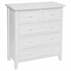Komoda Charme 5 szuflad biała Outlet