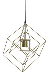 Lampa wisząca Kubinka 25x25x27 antyczny złoty