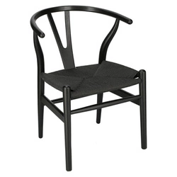 Krzesło drewniane Wicker Color D2.DESIGN czarne z podłokietnikami do jadalni inspirowane Wishbone