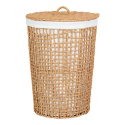 House Nordic Pomal kosz na pranie boho naturalny biały do łazienki