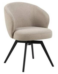 Krzesło tapicerowane Darlene Actona beżowe obrotowe nowoczesne do jadalni i salonu