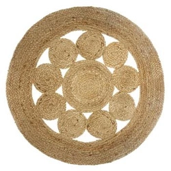 Dywan okrągły boho jutowy Esra 80cm naturalny do salonu i na taras Atmosphera