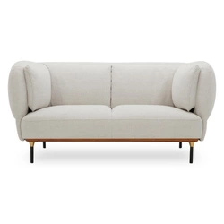 Sofa dwuosobowa Isée szara aksamitna nowoczesna z podłokietnikami do salonu Atmosphera