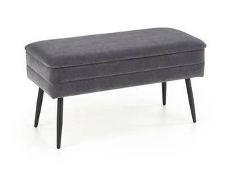 Ławka tapicerowana ze schowkiem Vanel szara welurowa do przedpokoju glamour 78 cm