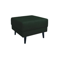 Pufa Lara butelkowa zieleń tapicerowana na czarnych nogach nowoczesna do salonu Intesi