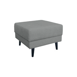 Pufa Lara szara tapicerowana na drewnianych nogach do salonu w stylu skandynawskim 60x46 cm Intesi