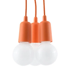 Lampa wisząca Diego 3-punktowa pomarańczowa nowoczesna do salonu i nad wyspę