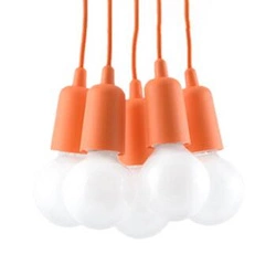 Lampa wisząca Diego 5-punktowa pomarańczowa regulowana do salonu i nad wyspę