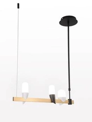 Żyrandol LED Sakai nowoczesny czarny 3-punktowy do salonu i jadalni Ledea