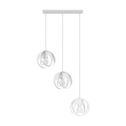 Lampa wisząca kula Tulos 3-punktowa biała nowoczesna do salonu, kuchni i jadalni