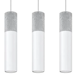 Lampa wisząca BORGIO 3L biała nowoczesna nad stół do jadalni i kuchni loftowa SOLLUX