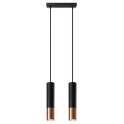 Lampa wisząca Loopez 2 czarna miedź nowoczesna do salonu kuchni lub nad wyspę