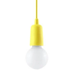 Lampa wisząca pojedyncza żółta Diego nowoczesna regulowana do kuchni i salonu