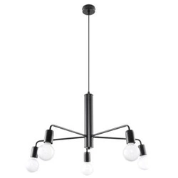 Żyrandol nowoczesny DUOMO 5 czarny metalowy do salonu i jadalni Sollux Lighting