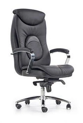 Fotel biurowy ergonomiczny Comfy czarny skórzany obrotowy z regulacją do biura Intesi