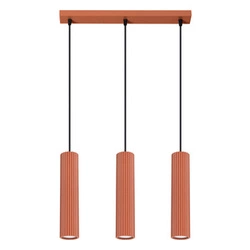 Lampa wisząca Karbon 3-punktowa czerwona regulowana do salonu, kuchni lub jadalni