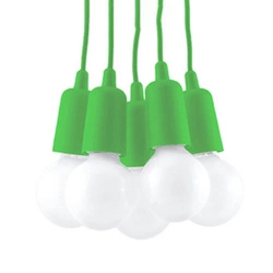 Lampa wisząca Diego 5-punktowa zielona regulowana do salonu kuchni lub nad wyspę