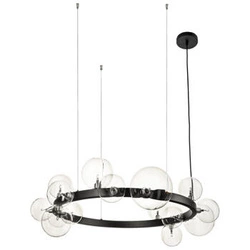 Lampa wisząca kula Orion czarna 85 cm nowoczesna do salonu i nad wyspę regulowana
