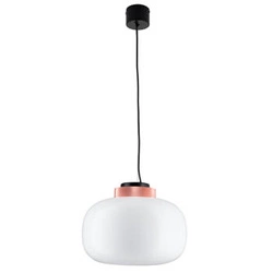 Lampa wisząca LED BOOM biała szklana 35 cm nowoczesna do salonu i nad wyspę