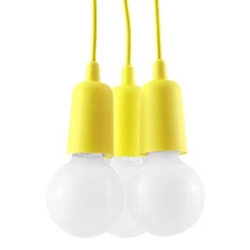 Lampa wisząca Diego żółta regulowana 3-punktowa do salonu, kuchni lub nad wyspę