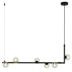 Lampa wisząca SIMPLY czarna 90 cm nowoczesna 6-punktowa do salonu i nad wyspę