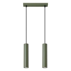 Lampa sufitowa loftowa Lagos 2 zielona oliwka regulowana nad stół do salonu lub kuchni