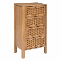 Komoda z szufladami Tira Atmosphera rattanowa drewniana 55 cm boho do sypialni i salonu