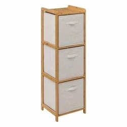 Komoda Tidy 3-szufladowa bambusowa skandynawska biała na nóżkach do sypialni 109 cm