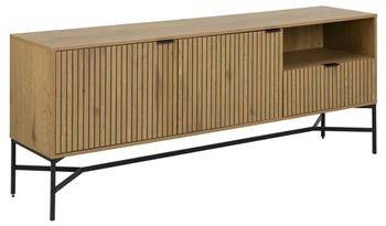 Komoda Jaipur industrialna dąb artisan z szufladą i frezowanym frontem 180 cm do salonu