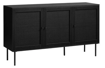 Komoda Pensacola czarna nowoczesna na nóżkach do salonu 140 cm