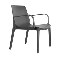 Fotel kubełkowy Ginevra Lounge nowoczesny antracytowy do salonu i ogrodu wodoodporny