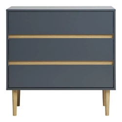 Komoda z szufladami Bisley szara ciemna 80 cm nowoczesna na wysokich nogach do salonu Intesi