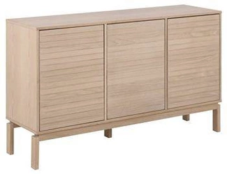 Komoda Linley nowoczesna drewniana na wysokich nogach frezowana do salonu 135 cm