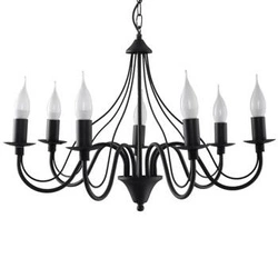 Żyrandol nowoczesny Minerwa 7 czarny metalowy do salonu i jadalni Sollux Lighting