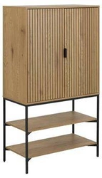 Regał na książki Jaipur dąb czarny 140 cm nowoczesny industrialny z regulowanymi półkami Actona