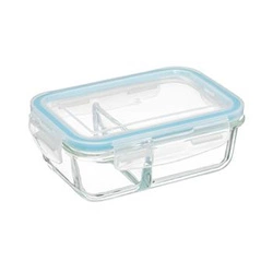 Szklany lunchbox z przegródką 750ml 5five simply smart do pracy i szkoły, szczelny, mycie w zmywarce