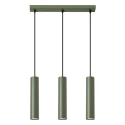 Lampa wisząca loftowa Lagos 3-punktowa zielona oliwka regulowana do salonu i jadalni