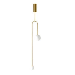 Lampa wisząca kula Loop złota nowoczesna do salonu i nad wyspę 123 cm Step into Design