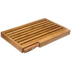 5five simply smart bambusowa deska do krojenia chleba z nożem naturalna 44x27 cm