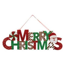 Klasyczna dekoracja świąteczna Merry Christmas Feeric Christmas czerwona na drzwi zewnętrzne 57 cm