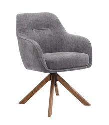 Fotel obrotowy Lova UNIQUE szary aksamitny do salonu loftowy z podłokietnikami