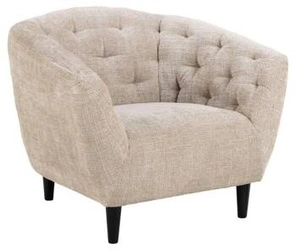 Fotel kubełkowy Ria beżowy Actona do salonu tapicerowany pikowany skandynawski wypoczynkowy