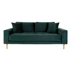 Sofa Lido 2,5 butelkowa zieleń/ nogi  naturalne