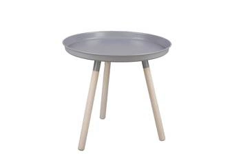 Stolik kawowy okrągły STICKS NORDIFRA szary metalowy skandynawski do salonu 50,5 cm