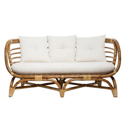 Sofa Farah rattan/biała
