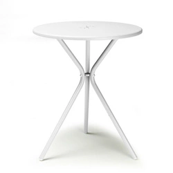 Stolik Leo okrągły biały metalowy na taras i do kawiarni 60 cm