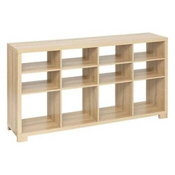 Regał na książki Bivoak niski 8 półek naturalny MDF do salonu i pokoju młodzieżowego 5five